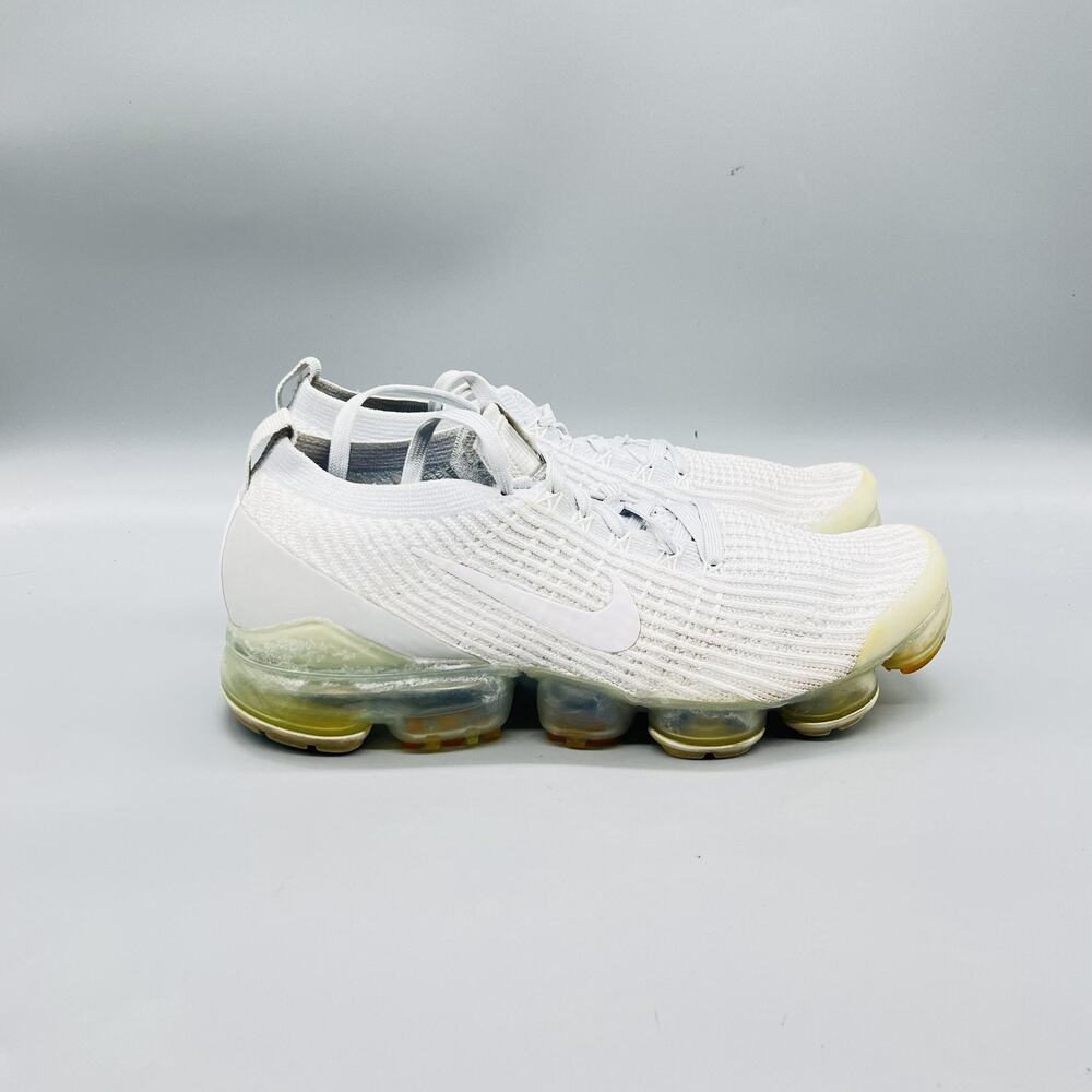 Nike Shoes Mens 8.5 White Knit Air Vapormax Flyknit 3 Running Athletic Sneakers
